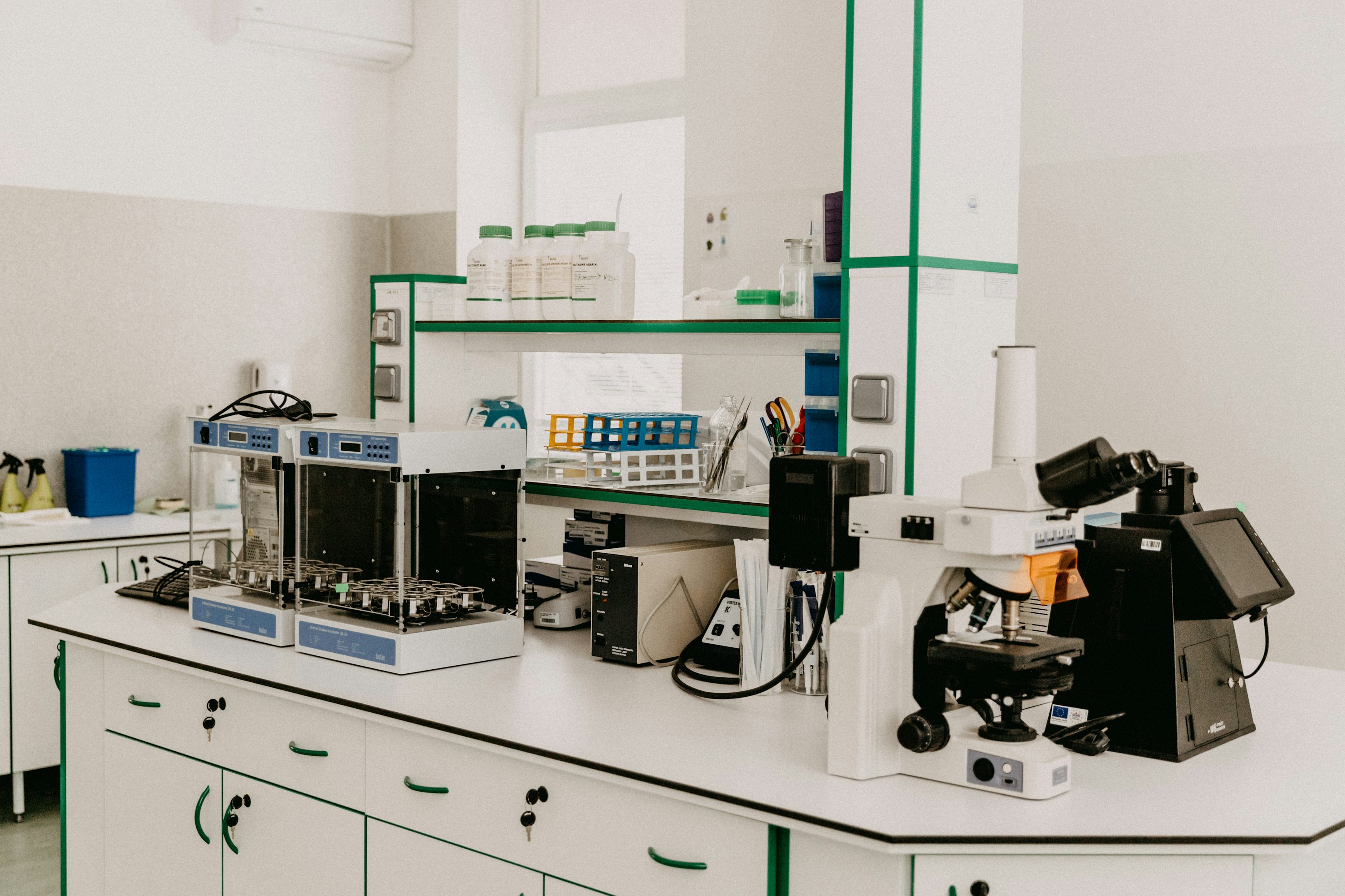 Modern European laboratory with professional instruments and equipment